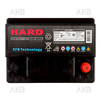 Автомобильный аккумулятор HARD EFB 60 Ah 600A (242x175x190) L2. Фото 1