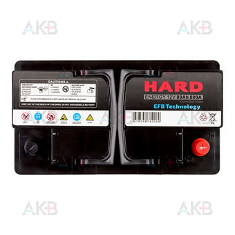 Автомобильный аккумулятор HARD EFB 80 Ah 800A (315x175x190) L4. Фото 1