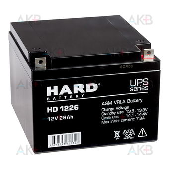 Аккумуляторная батарея HARD HD 1226 12V 26Ah (175x166x125) AGM