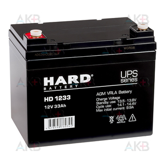 Аккумуляторная батарея HARD HD 1233 12V 33Ah (195x130x155) AGM