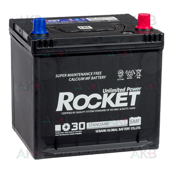 Автомобильный аккумулятор Rocket 55D20AL 50Ah 560А (206x172x205) обр. пол.