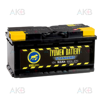 Автомобильный аккумулятор Tyumen Battery Standard 92 Ач обр. пол. низкий 800A (353x175x175)