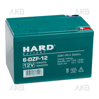 Аккумуляторная батарея HARD 12V 15Ah (151x100x101) 6-DZF-12