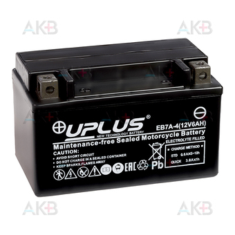 Uplus High Performance AGM EB7A-4 12V 6Ah 100А (150x87x93) прям. пол.