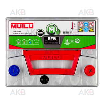 Автомобильный аккумулятор Mutlu EFB 64Ач 620А обр. пол. (232x173x225) D23.64.062.C. Фото 1