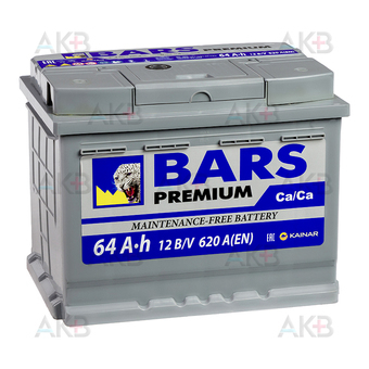 BARS Premium 64Ач 620A обр. пол. (242x175x190)