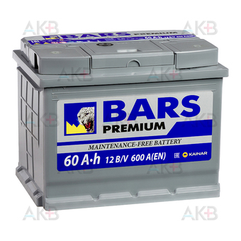 BARS Premium 60Ач 600A обр. пол. (242x175x190)