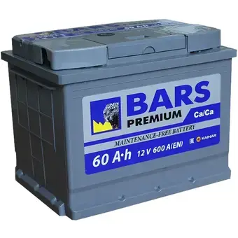 BARS Premium 60Ач 600A обр. пол. (242x175x190)