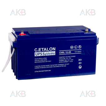 Аккумулятор C.ETALON CHRL 12-65 12V 65 Ah (350x166x179)