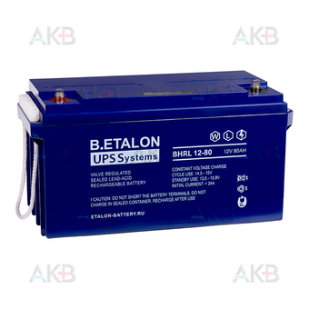 Аккумулятор B.ETALON BHRL 12-80 12V 80 Ah (350x166x179)