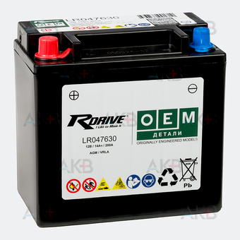Аккумулятор RDrive OEM AGM LR047630 14 Ah 200А (150x87x145) LAND ROVER Jaguar узк. клеммы