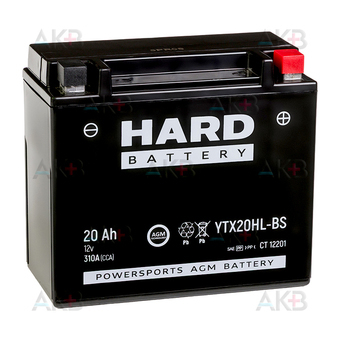 HARD AGM 20 Ah 310А обр. пол. (175x87x155) CT 12201 YX20HL-BS