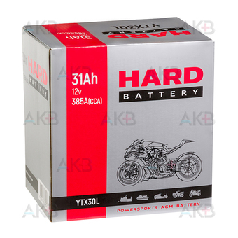 Мото аккумулятор HARD AGM 31 Ah 385А обр. пол. (168x126x175) CT 1231 YIX30L. Фото 3