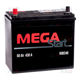 Аккумулятор MEGA START 60B24R 50Ah 430A прям. пол. (237x127x225) узкие клеммы