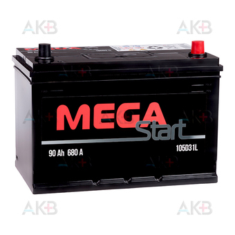 Аккумулятор MEGA START 105D31L 90Ah 680A обр. пол. (303x175x225)