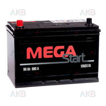 Аккумулятор MEGA START 105D31R 90Ah 680A прям. пол. (303x175x225)