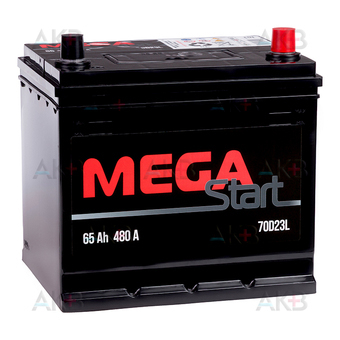 Аккумулятор MEGA START 70D23L 65Ah 480A обр. пол. (232x173x225)