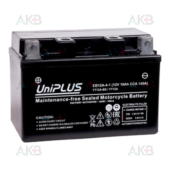 UniPLUS AGM EB12A-4-1  | 10Ah 145А (150x87x105) High Performance прям. пол.