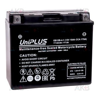 UniPLUS AGM EB12B-4-1  | 10Ah 175А прям.пол. (150x70x130) High Performance