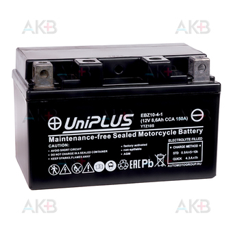 UniPLUS AGM EBZ10-4-1 | 8.6Ah 150А прям.пол. (150x87x93) High Performance