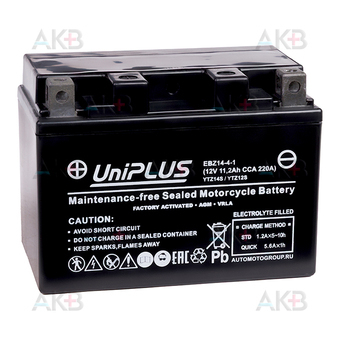 UniPLUS AGM EBZ14-4-1 | 11.2Ah 220А прям.пол. (150x87x110) High Performance
