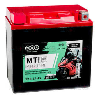 WBR MT12-14 MF AGM 14 Ач 210А прямая пол.(150x87x145) YTX16-BS, YB16B-A