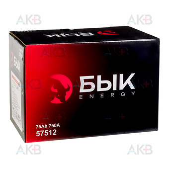 Автомобильный аккумулятор БЫК Energy 57512 75Ah 750A обр. пол. (278x175x190). Фото 3