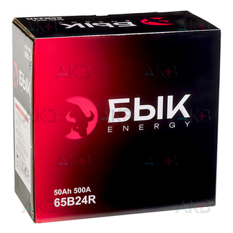 Автомобильный аккумулятор БЫК Energy 65B24R 50Ah 500A прям. пол. (236x129x225) станд. клеммы. Фото 3