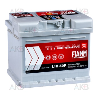 Fiamm Titanium Pro 50 Ач 520A обр. пол. (207x175x175) низк. L1B 50P