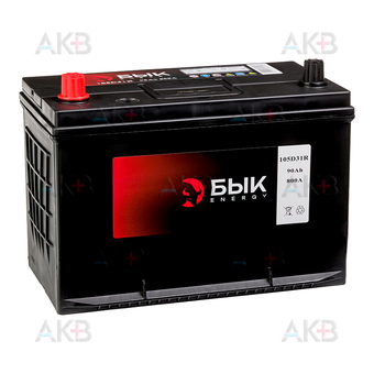 БЫК Energy 105D31R 90Ah 800A прям. пол. (300x176x225) бортик