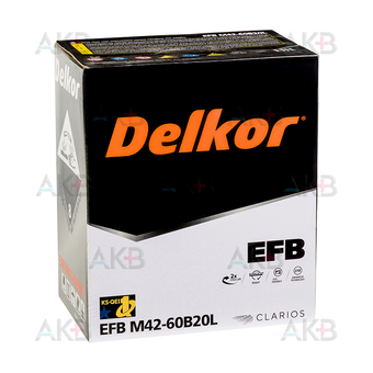 Автомобильный аккумулятор Delkor EFB 60B20L 40 Ач 400A обр. пол. (196x128x227) M42. Фото 2
