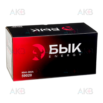 Автомобильный аккумулятор БЫК Energy 59020 90 Ah 800A обр. пол. (353x175x175) низкий. Фото 3