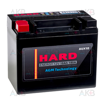 HARD AGM 10 Ач 180A прям. пол. AUX 10D (150x87x130) VOLVO