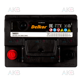 Автомобильный аккумулятор Delkor 56031 (60L 525A 241x174x188). Фото 1