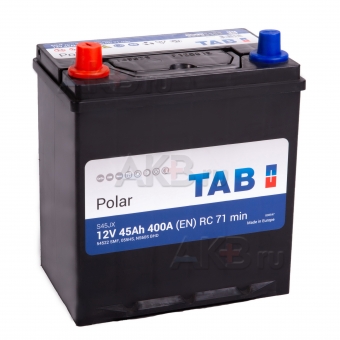 Автомобильный аккумулятор Tab Polar S 45L (400А 187x127x227) 246545 54522